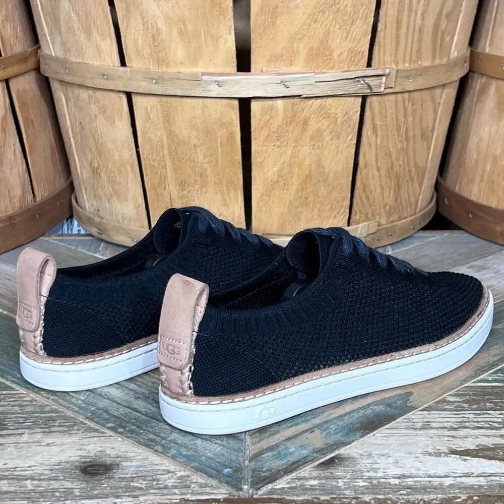 UGG Sidney Knit Black Fabric 1095092 Minimalist Sneakers Shoes Womens Size 7.5